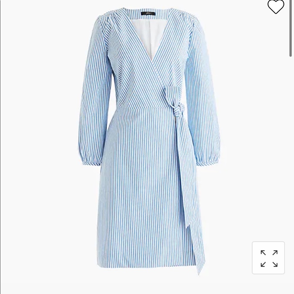 J.Crew wrap dress in striped cotton poplin